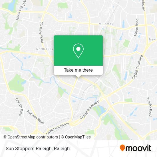 Sun Stoppers Raleigh map