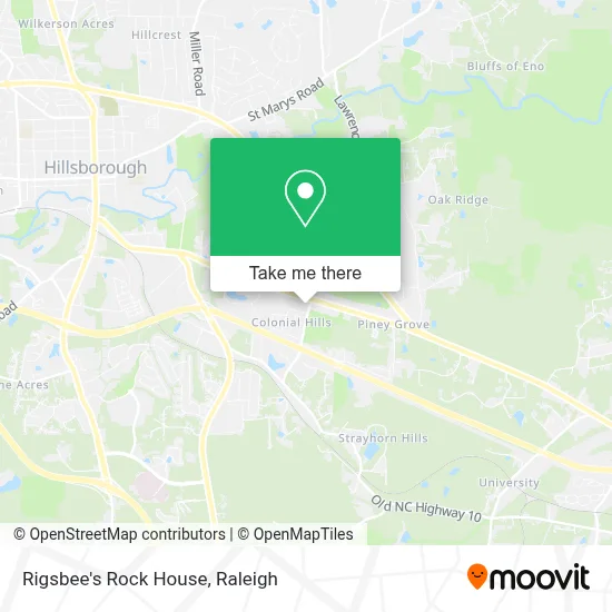 Rigsbee's Rock House map