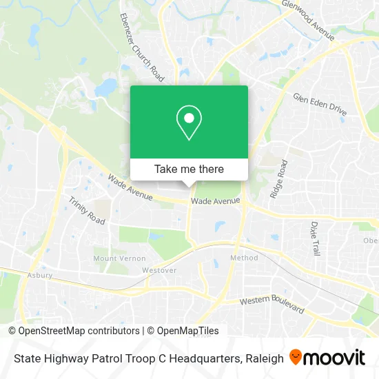State Highway Patrol Troop C Headquarters map
