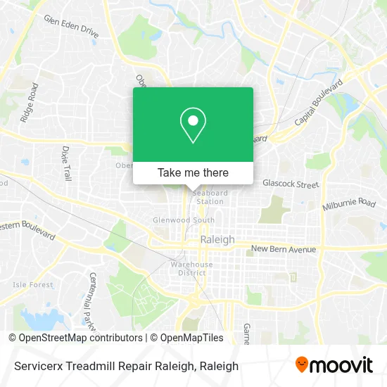 Servicerx Treadmill Repair Raleigh map