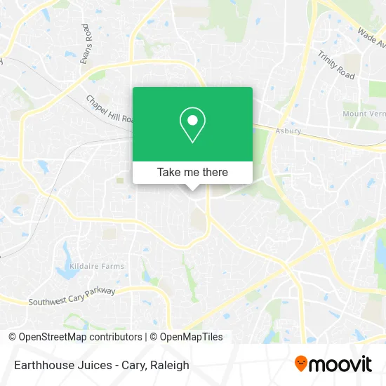 Earthhouse Juices - Cary map