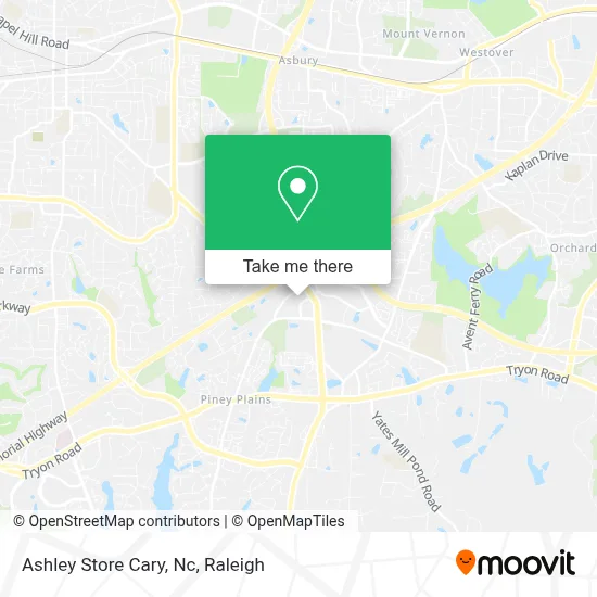 Ashley Store Cary, Nc map