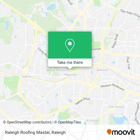 Raleigh Roofing Master map