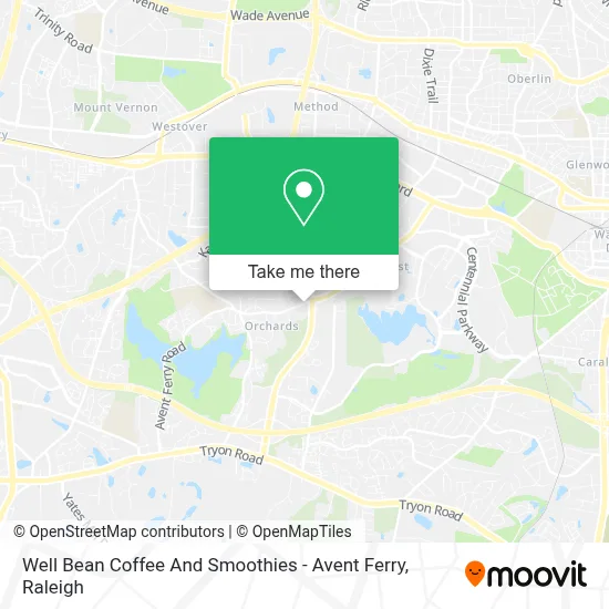 Well Bean Coffee And Smoothies - Avent Ferry map