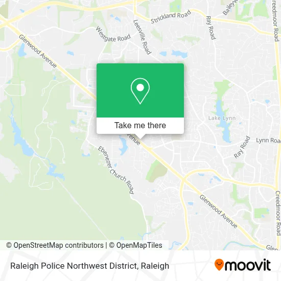 Raleigh Police Northwest District map