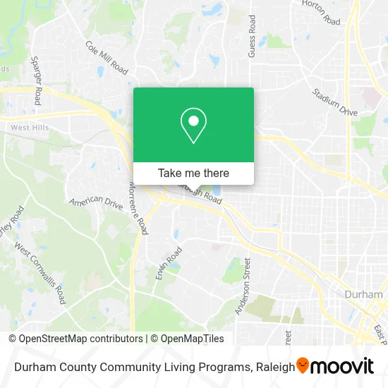 Durham County Community Living Programs map