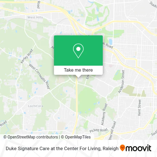 Duke Signature Care at the Center For Living map