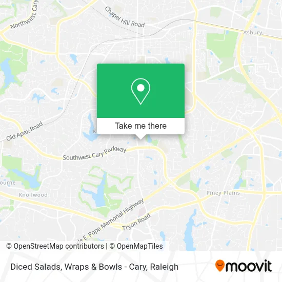Diced Salads, Wraps & Bowls - Cary map