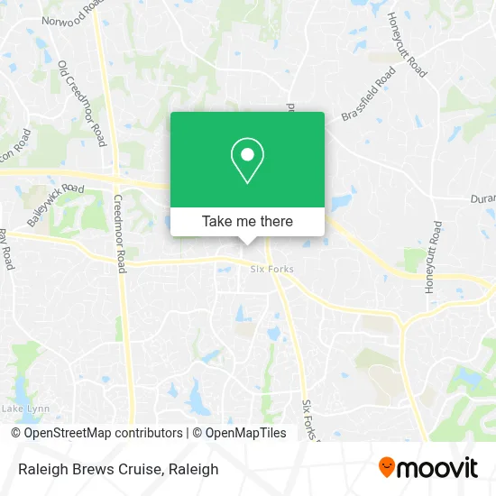 Raleigh Brews Cruise map