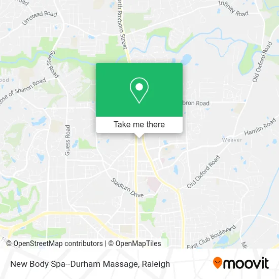 New Body Spa--Durham Massage map
