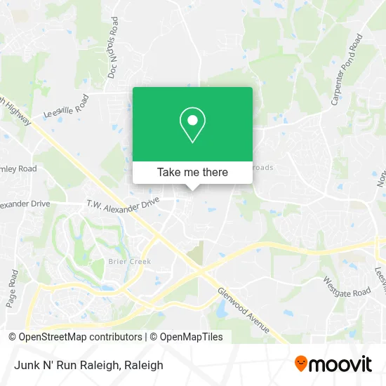 Junk N' Run Raleigh map