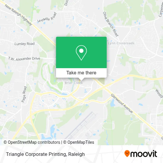 Triangle Corporate Printing map