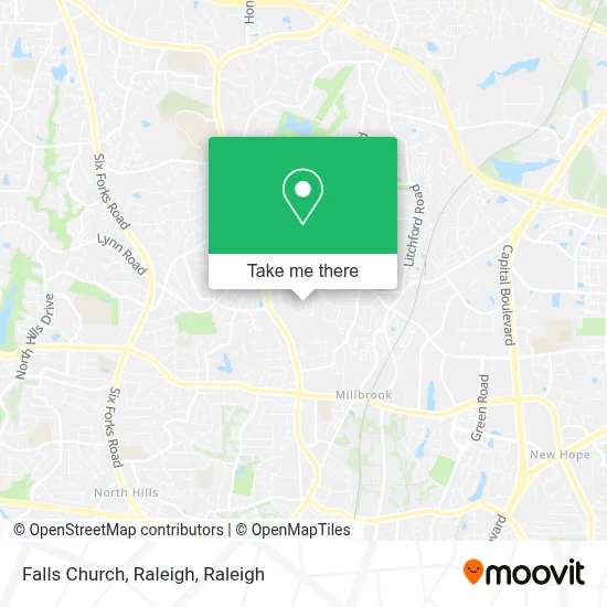 Falls Church, Raleigh map