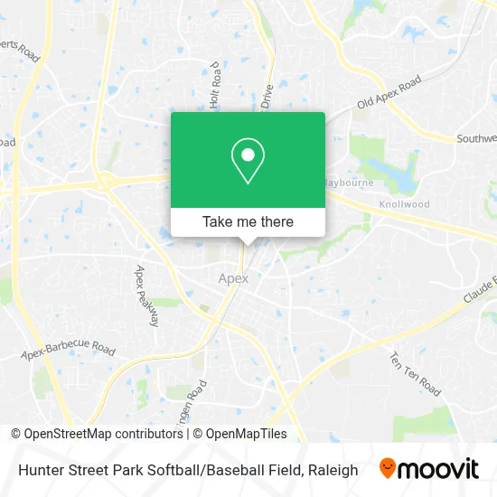 Hunter Street Park Softball / Baseball Field map