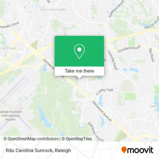 Rdu Carolina Sunrock map