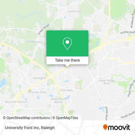 University Ford Inc map