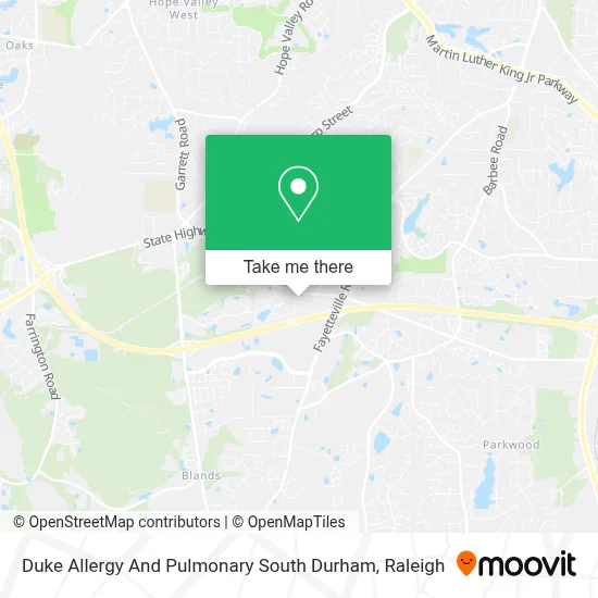 Duke Allergy And Pulmonary South Durham map