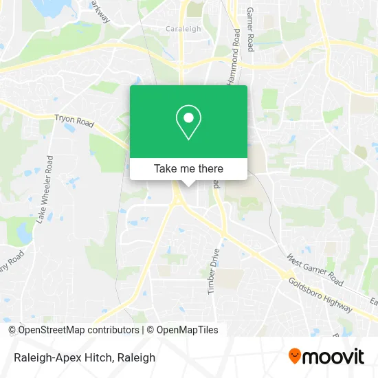 Raleigh-Apex Hitch map