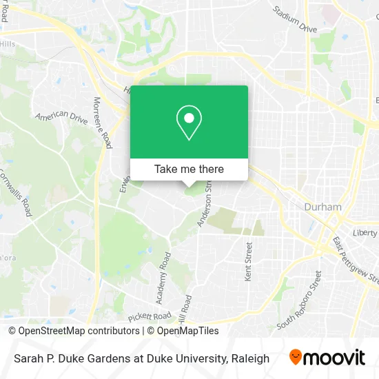 Sarah P. Duke Gardens at Duke University map