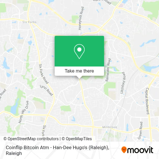 Coinflip Bitcoin Atm - Han-Dee Hugo's (Raleigh) map