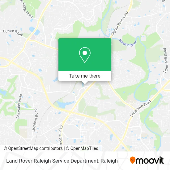 Land Rover Raleigh Service Department map