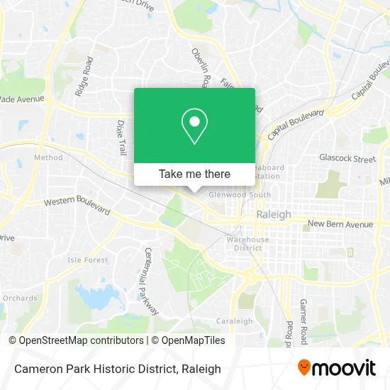 Cameron Park Historic District map