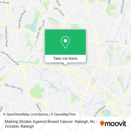 Making Strides Against Breast Cancer- Raleigh, Nc - October map