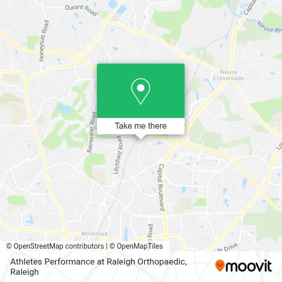 Athletes Performance at Raleigh Orthopaedic map