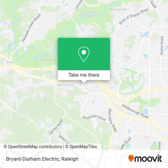 Bryant-Durham Electric map