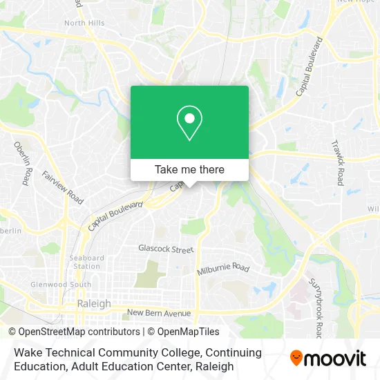 Wake Technical Community College, Continuing Education, Adult Education Center map