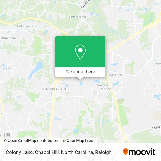 Colony Lake, Chapel Hill, North Carolina map