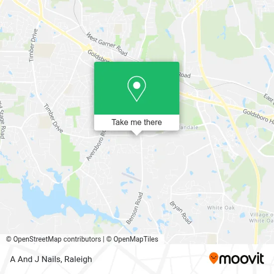 A And J Nails map