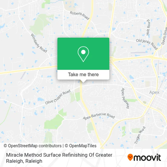 Miracle Method Surface Refinishing Of Greater Raleigh map
