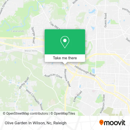 Olive Garden In Wilson, Nc map