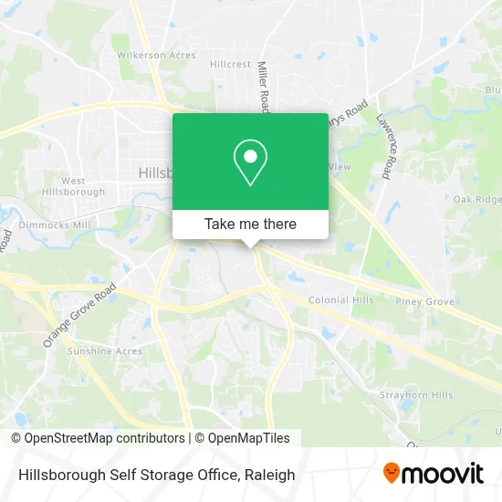 Hillsborough Self Storage Office map