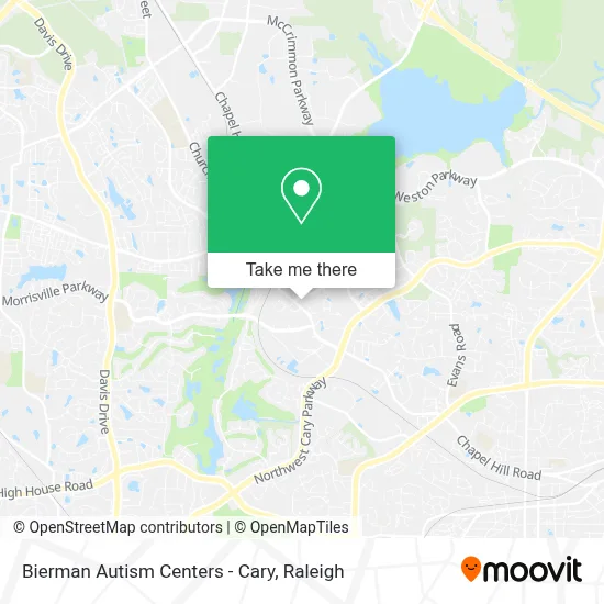 Bierman Autism Centers - Cary map