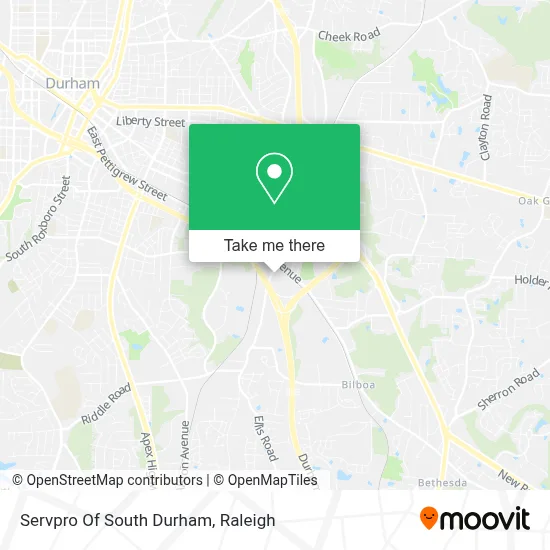 Servpro Of South Durham map