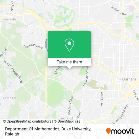 Department Of Mathematics, Duke University map