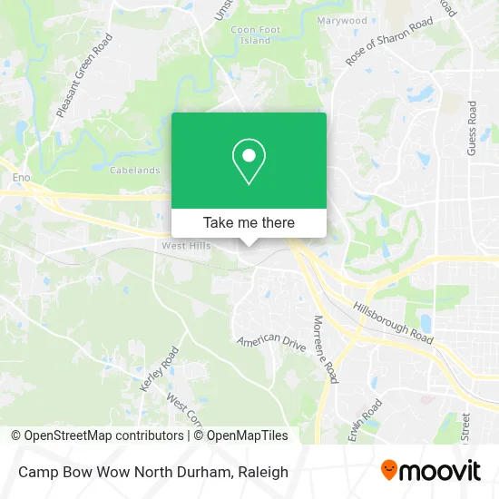 Camp Bow Wow North Durham map