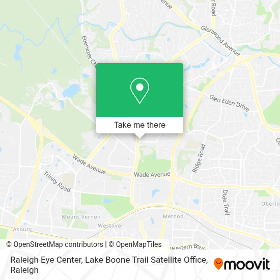 Raleigh Eye Center, Lake Boone Trail Satellite Office map