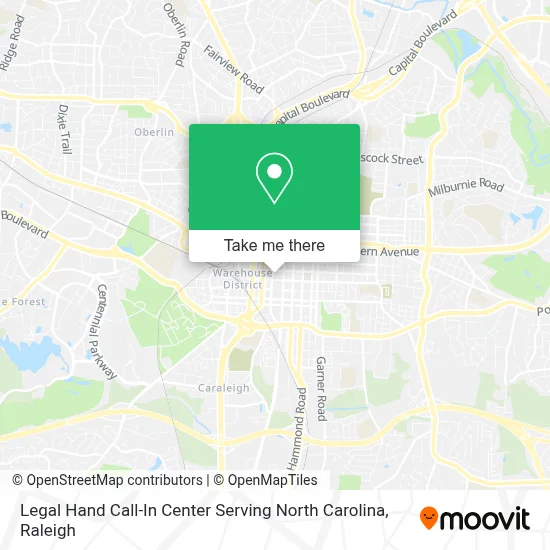 Legal Hand Call-In Center Serving North Carolina map