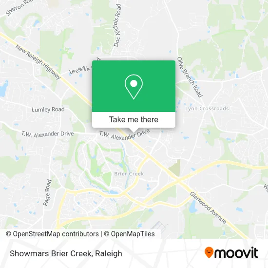 Showmars Brier Creek map