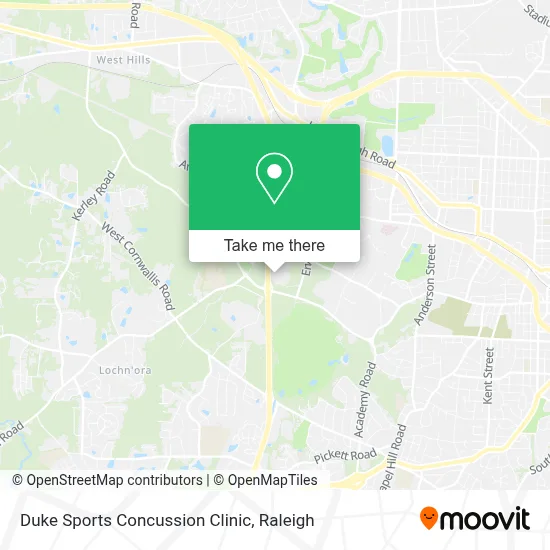 Duke Sports Concussion Clinic map