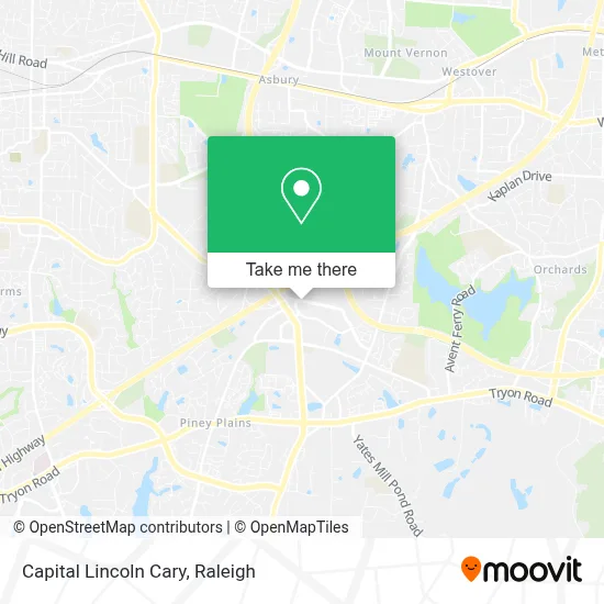 Capital Lincoln Cary map