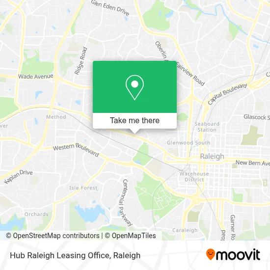 Hub Raleigh Leasing Office map