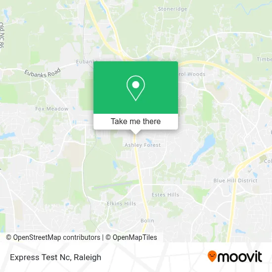 Express Test Nc map