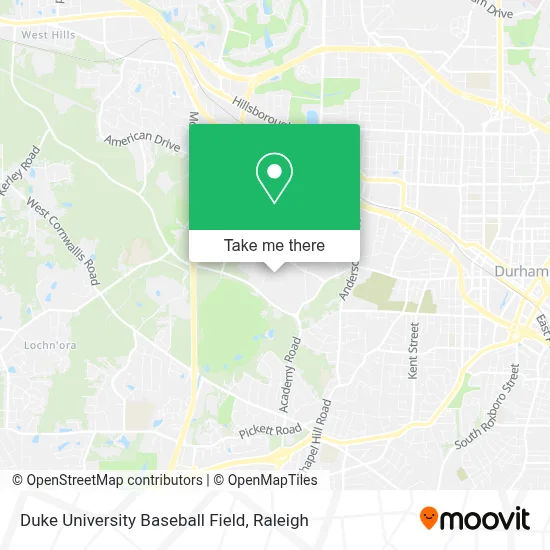 Duke University Baseball Field map