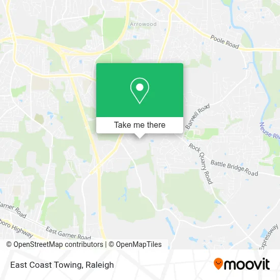 East Coast Towing map