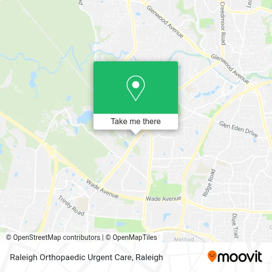Raleigh Orthopaedic Urgent Care map