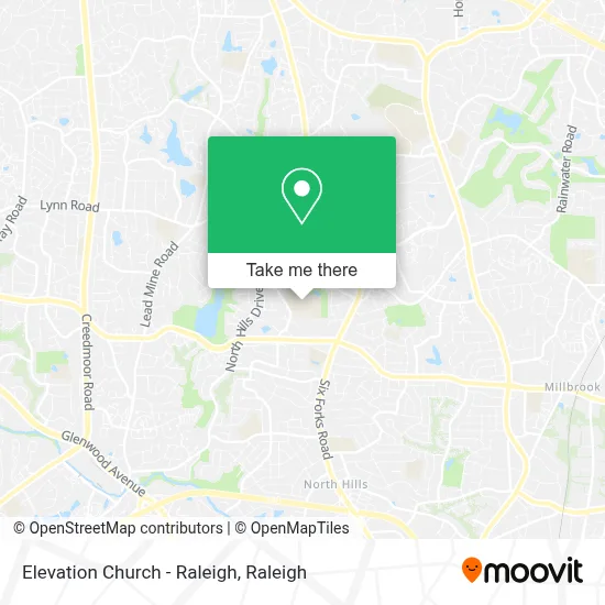 Elevation Church - Raleigh map